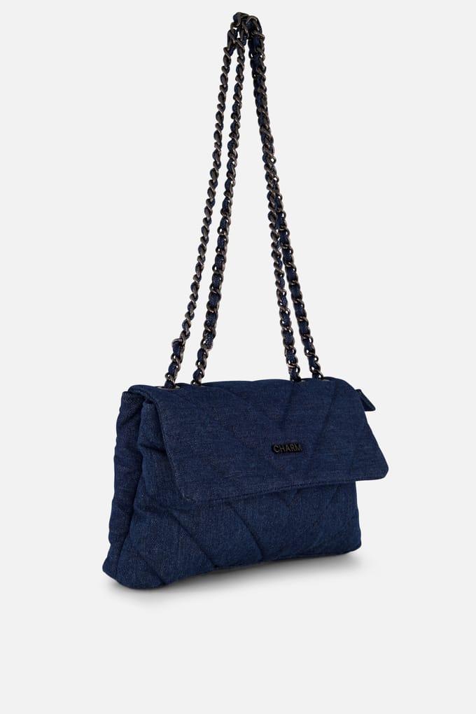 Charm Charm Schoudertas Denim blauw Canvas