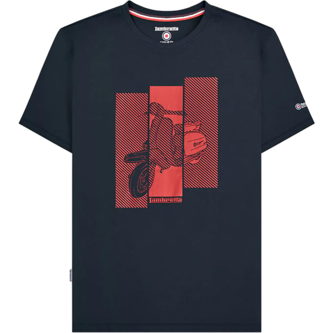 Lambretta Heren Scooter T-shirt (Marineblauw)