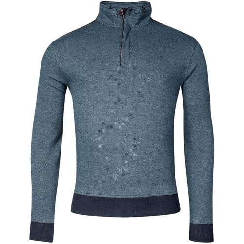 Baileys Trui Sweat Halfzip Jacquard Doubleface Interlock Adriatic Blue / male