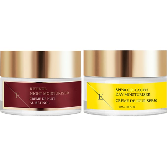 Retinol Nacht Hydratatiecrème 50ml + SPF 50 Collageen Dagcrème 50ml