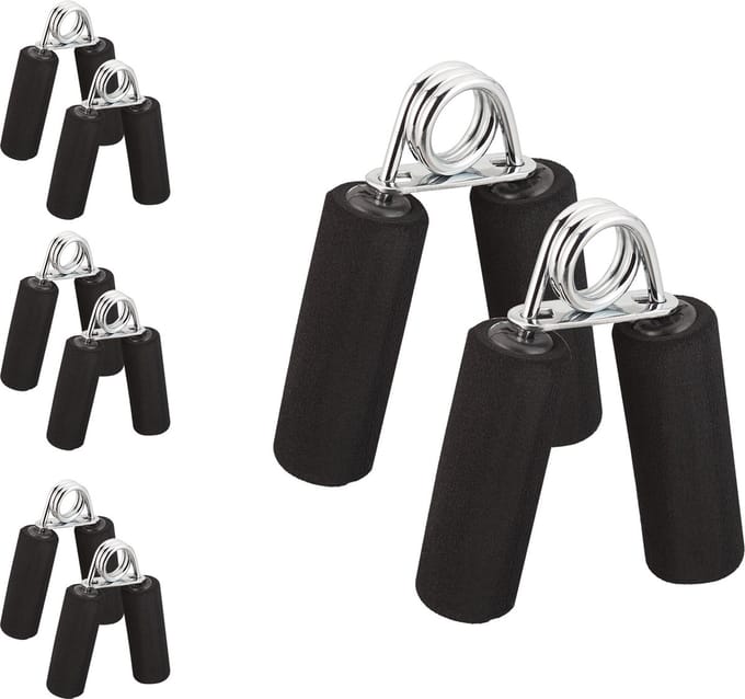 8x knijphalter - handknijper - handtraining - handtrainer - 40 kg - zwart
