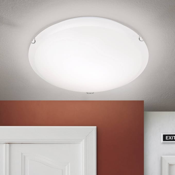 ORION Plafondlamp Agada, opaalglas, chroom, 40 cm