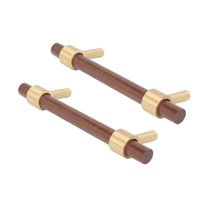 2 Sets Kastgrepen Walnoot Messing Keukenmeubel Kastbeslag Decoratief Kleine Lade