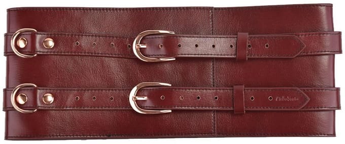 Liebe Seele - Wine Red - Luxe En Exclusieve Lederen Taille Bondagecorset - Corsetriem - wijnrood