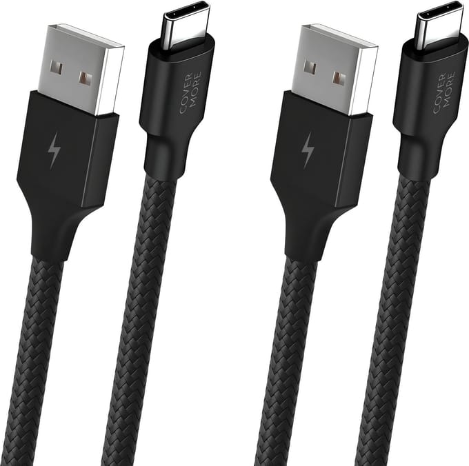Usb naar usb C kabel - Oplader - Usb C kabel - Oplaadkabel voor smartphone en tablet - 2 stuks - 1m - Stevig - Zwart