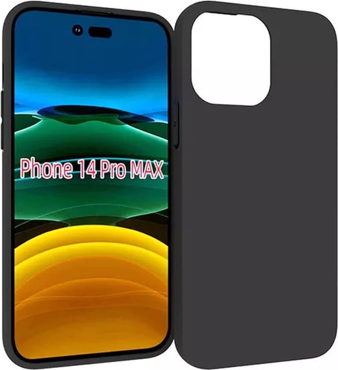 Geschikt voor iPhone 14 Pro Max Hoesje - Zwart Siliconen Case