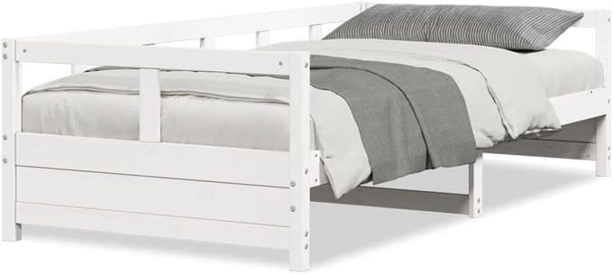 Massief Grenen Dagbed - Uittrekbare Sofa - Ruimte Besparen - 2-in-1 Functie - 80x200 cm - Wit