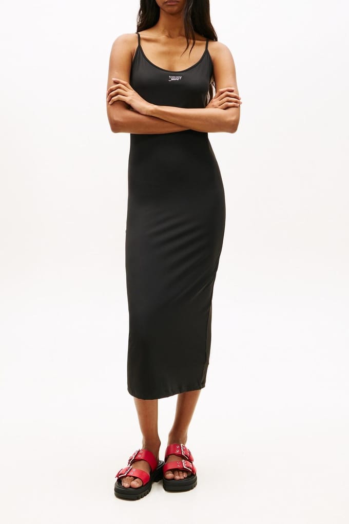 Tommy Hilfiger Tjw Silver Script Dress Black Größe: L | Midikleider Outlet | Damen | Grau