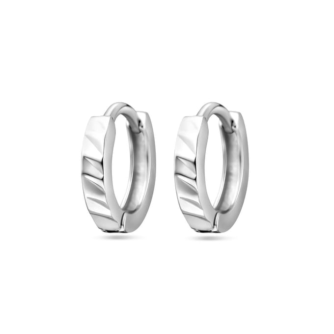 Glams klapoorringen vlak - 12 mm - Zilver