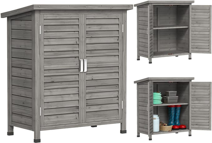 Outsunny Tuinberging - Vurenhout - 87x46,5x96,5cm - Grijs