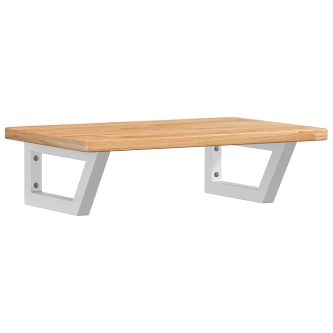 vidaXL - Badkamer - wandschap - staal - en - massief - eikenhout