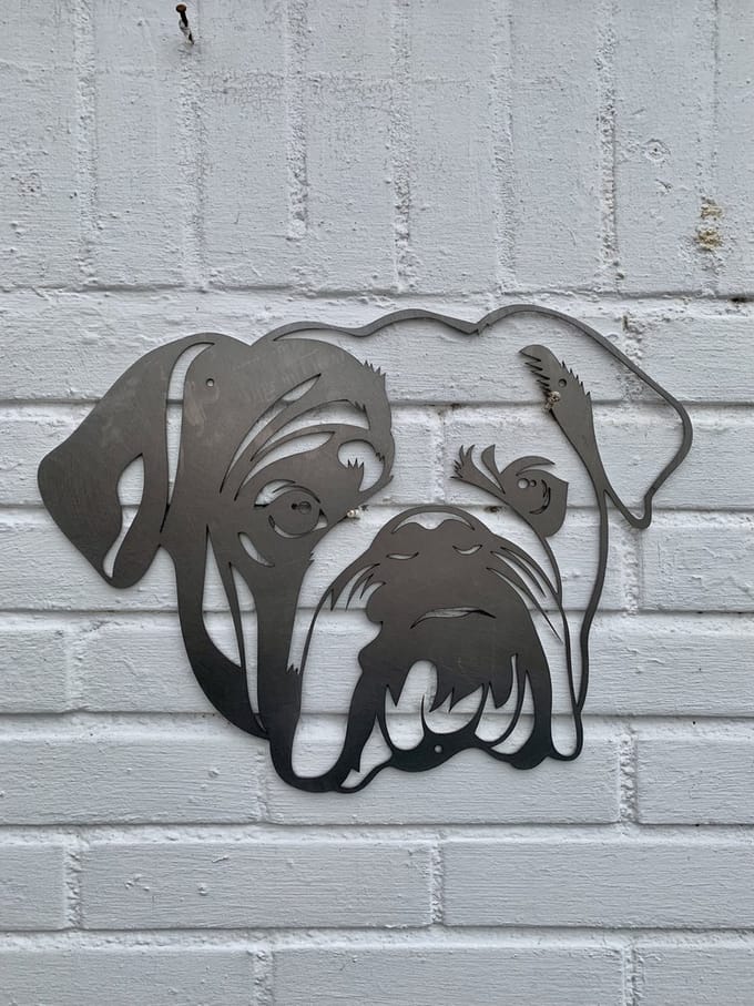Metalen Hond - De Bulldog - Wanddecoratie van metaal