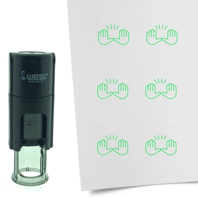CombiCraft Stempel Hallelujah 10mm rond - Groene inkt