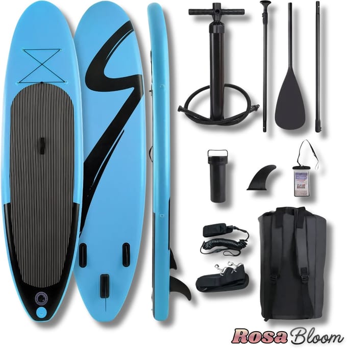 RosaBloom sup boards - Supboard - Stand Up Paddleboard - Opblaasbaar - Compleet Set - Antislip - 305x77x15,5 cm - Blauw