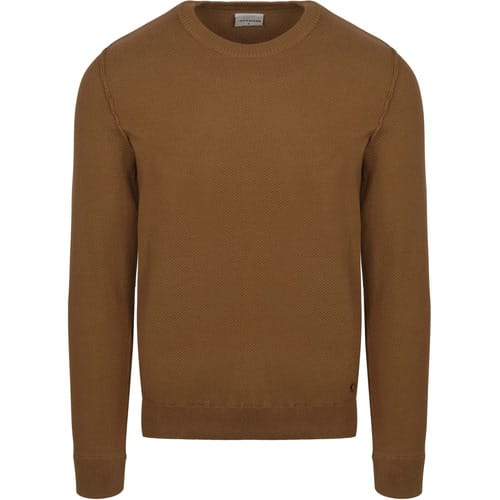 No Excess Trui Solid Jacquard Khaki - Maat XXL - Heren