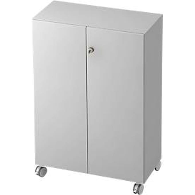 TOPAS LINE rolkast, 3 dossierhoogtes, afsluitbare deuren, lichtgrijs/lichtgrijs