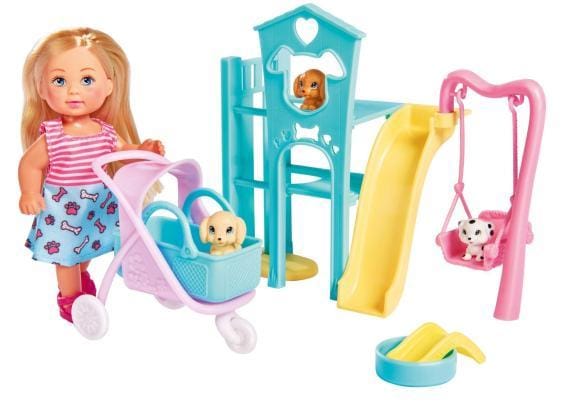 Steffi Evi Love Puppy Fun 12cm met 3 puppy' Tienerpoppen