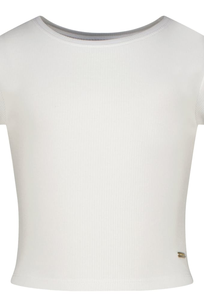 Vingino Basic-crop Rib Tee Real White Taglia: 8 | T-shirt Outlet | kids | Bianco
