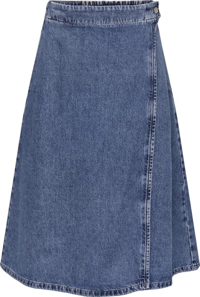 ONLY - ONLTHEA WRAP MIDI SKIRT DNM CS DOT - Dames - Rokken
