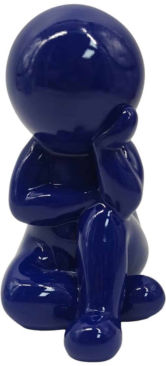 Present Time Ornament Amigo Dreaming Medium - Kobaltblauw - 14.8x11.2x20cm - Modern - Kunststof