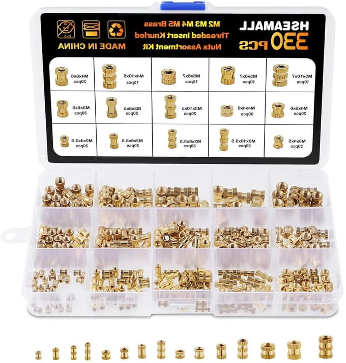 Binnendraad Kartelmoeren M2 M3 M4 M5 Schroefdraad Inserts Moer Assortiment Kit 330-Pack