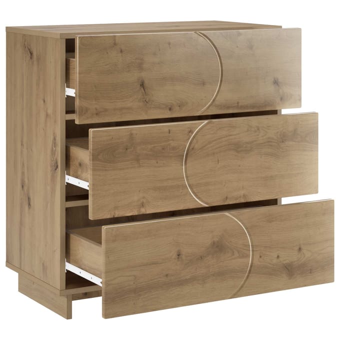 vidaXL - Dressoir - Artisanaal - eiken - 70 - x - 38 - x - 75 - cm - Bewerkt - hout