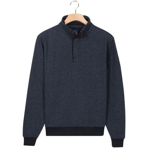 Baileys Trui Sweat Half Zip Two-Tone Jacquard Doubleface Interlock Navy / male