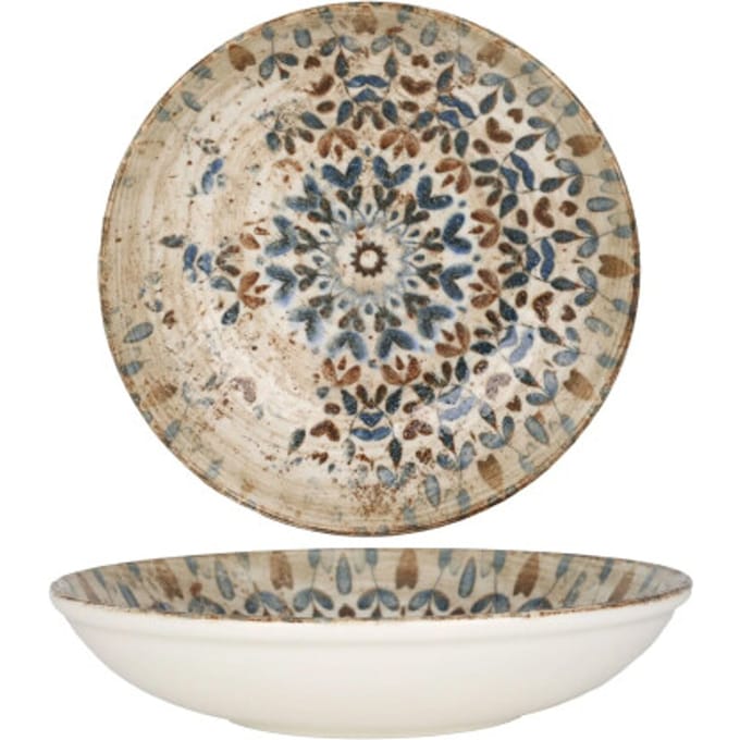 Rinart Diepbord - Aztec - Porselein - 25 cm (1200cc) - set van 6
