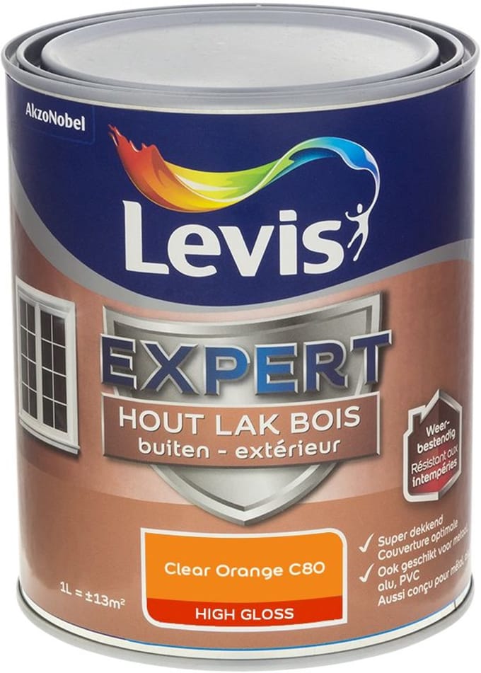 Levis - Expert Hout Lak Buiten High Gloss Mix - Clear Orange C80 - Mengverf - 1 L