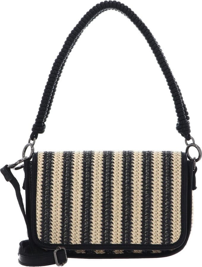 FREDsBRUDER Schoudertas Sommerliebe Flapbag Black Stripes Zwart