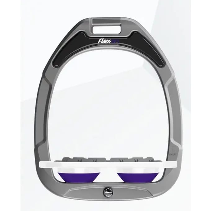Platte Grip Aluminium/ Witte / Paarse Stijgbeugels Flex-On Green Composite