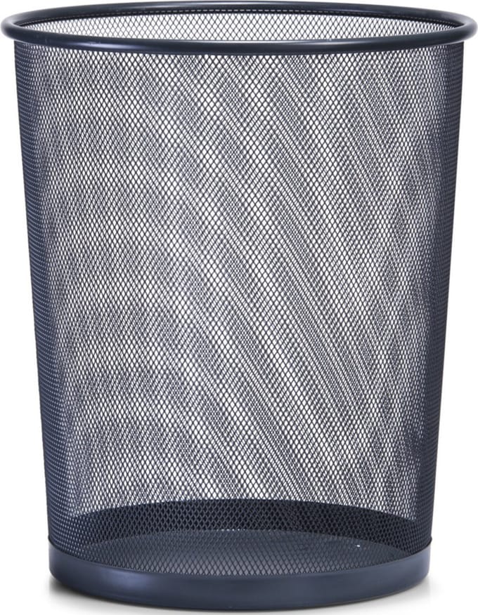 Zeller Prullenmand - antraciet - draadmetaal - 29 x 35 cm - prullenbak - mesh
