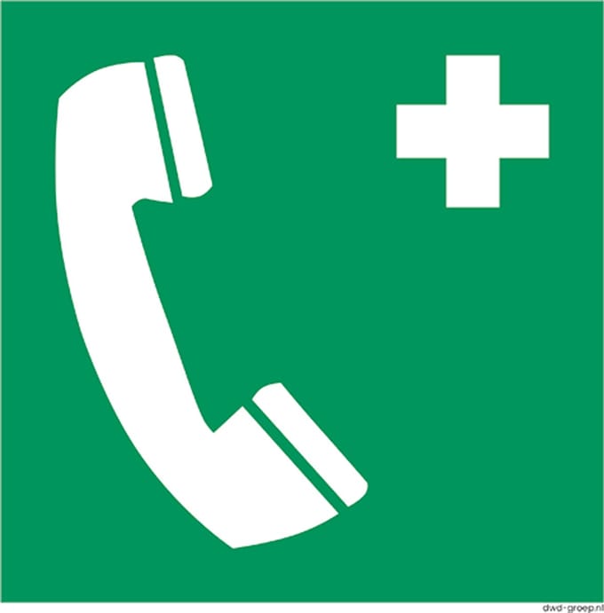 Noodtelefoon bord 200x200 mm - kunststof - ISO 7010 E004
