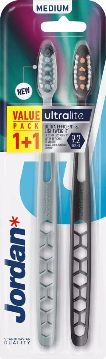 Jordan Ultralite – Handtandenborstel – Medium – Ultralicht – 2-pack