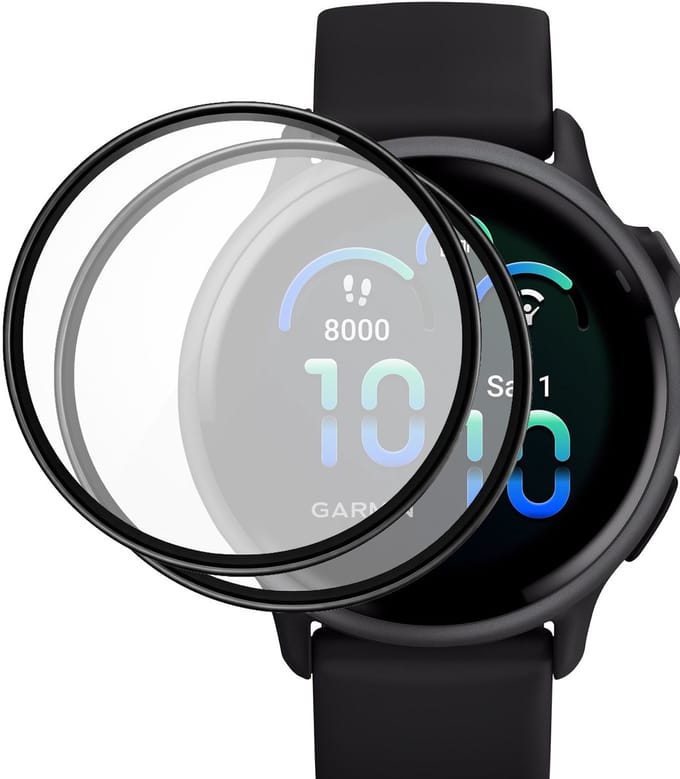 2x Volledige Screenprotector geschikt voor Garmin Vivoactive 6 - FullGuard