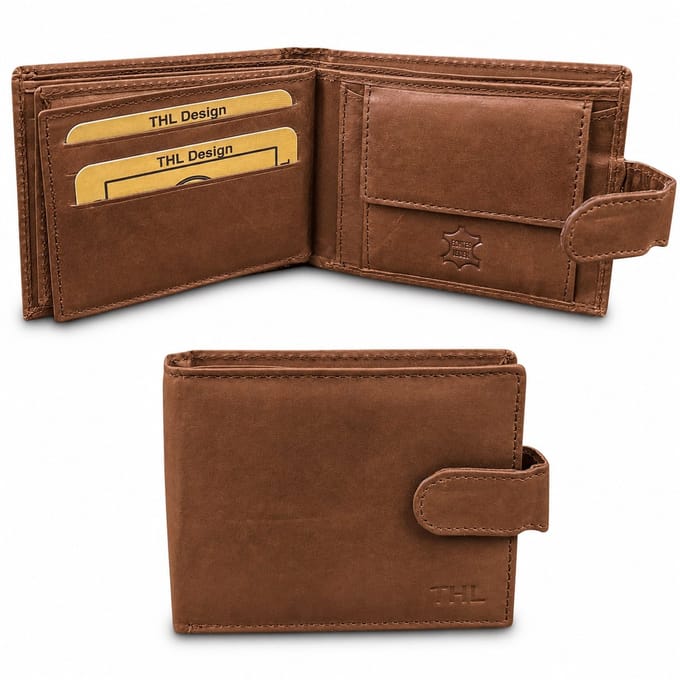 THL Design - Leren Portemonnee Heren - Afsluitbaar - Nappa Leer - Bruin