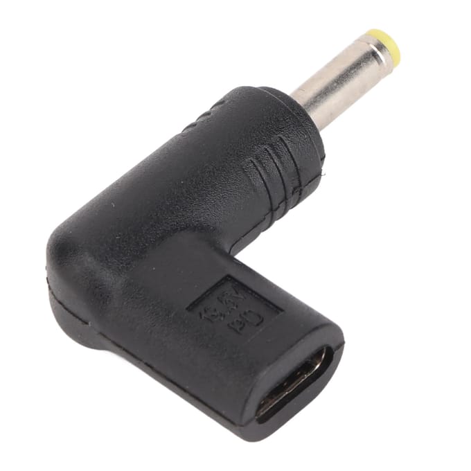 Adaptateur USB C Femelle vers DC 4.0x1.7mm Support Charge Rapide PD 100W USB C vers DC Anglé à 90 Degrés black