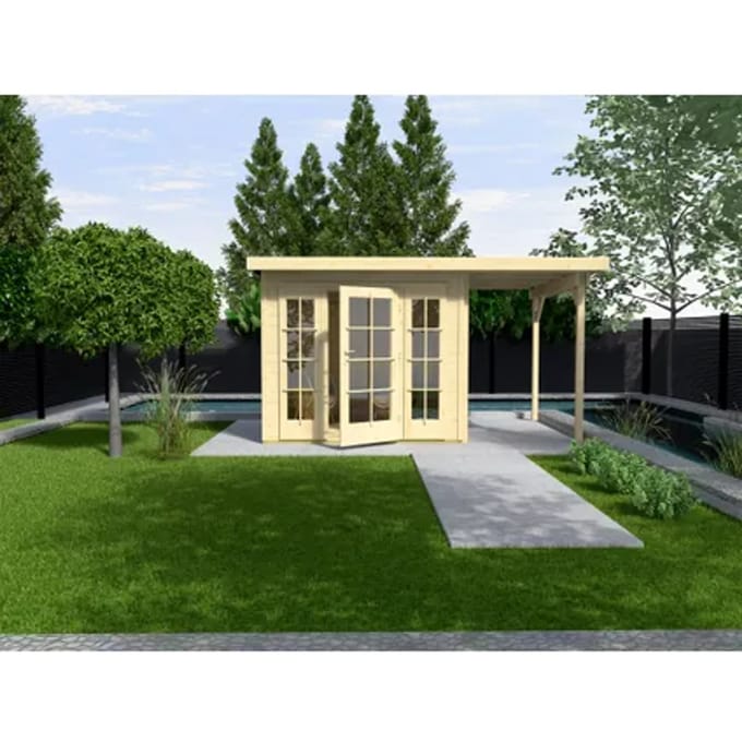 Weka Tuinhuis Met Overkapping 172 Type B Gr1 1d2r 239x530cm