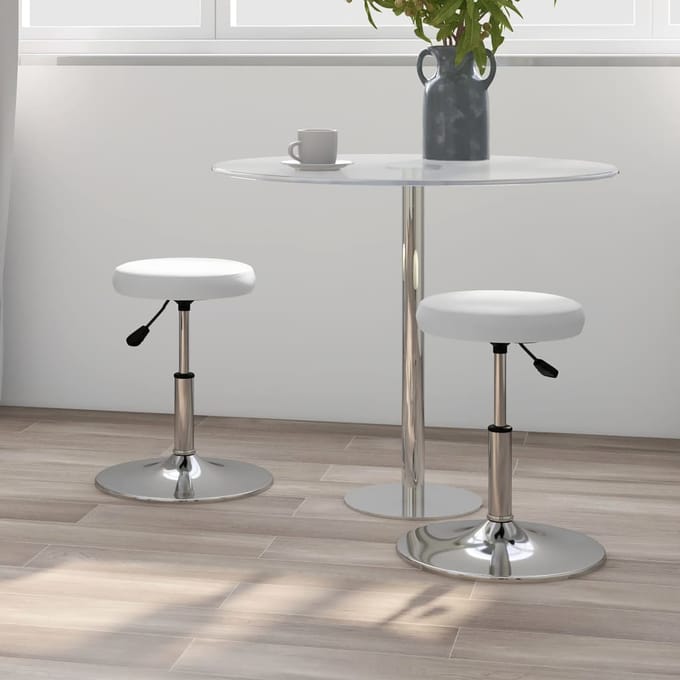 vidaXL - Eetkamerstoelen - 2 - st - kunstleer - wit