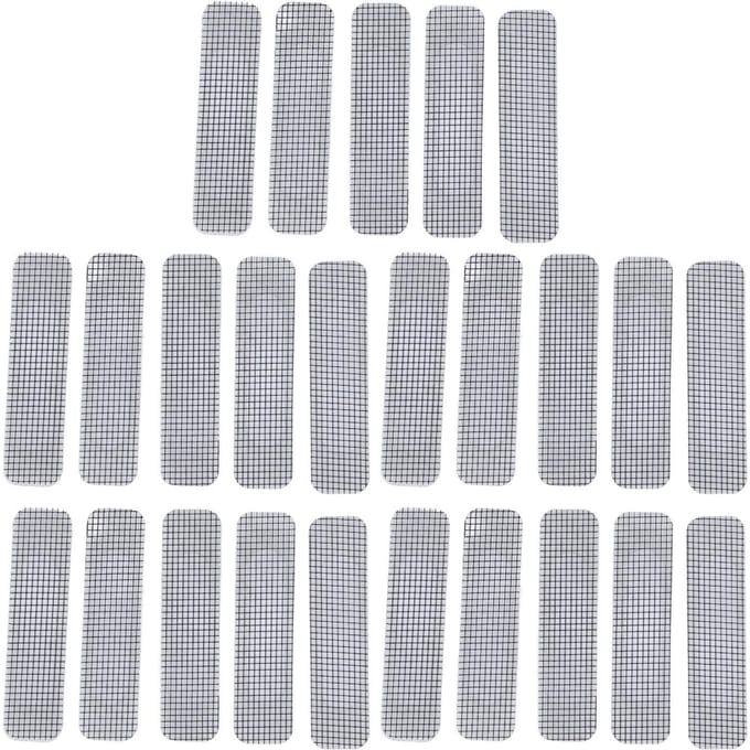 20 pièces Patchs de réparation d'écran de fenêtre Acier inoxydable Auto-adhésif Recouvrant Maille Ruban Set pour fenêtre white