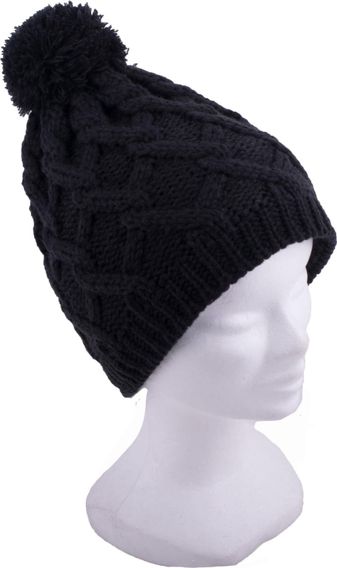 P&T Muts Kabelmotief met Pompon - Zwart - 55-57