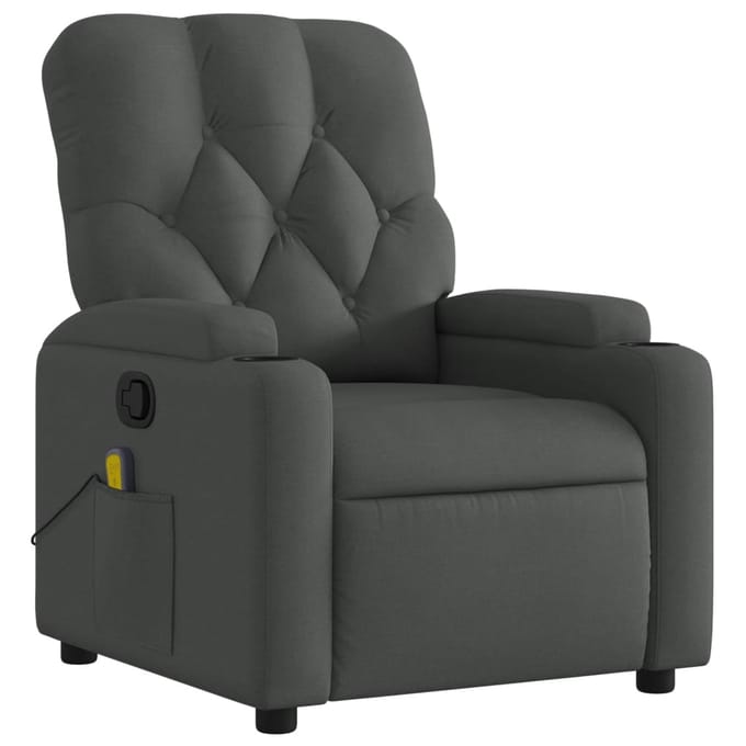 vidaXL - Massagestoel - in - donkergrijze - stof