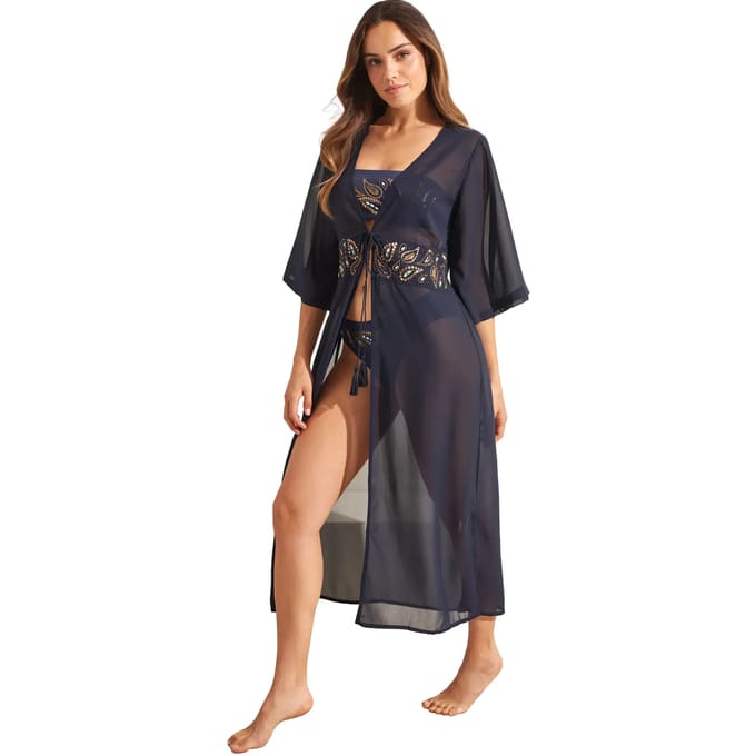 Dames lange strandkimono Selmark Baikal