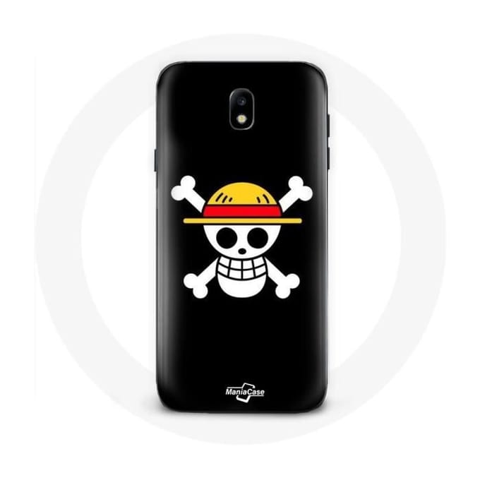 Case voor Samsung Galaxy J7 2017 One Piece Manga Skull Zwarte Achtergrond