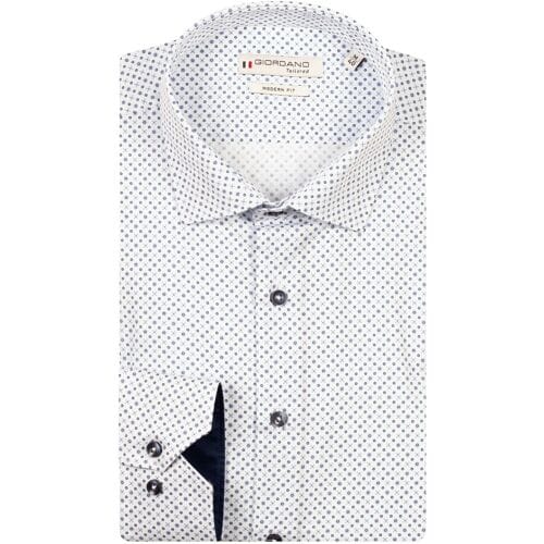 Giordano Overhemd Maggiore Abstract Graphic Star Circle Pattern Blauw / male