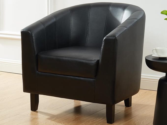 Vente-unique Fauteuil van kunstleer CRISTOBAL - Zwart