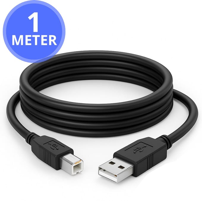 Twenty4seven® Printerkabel USB 2.0 - 1 Meter - USB A naar USB B Kabel voor Printer - Geschikt voor HP, Canon, Epson & Brother