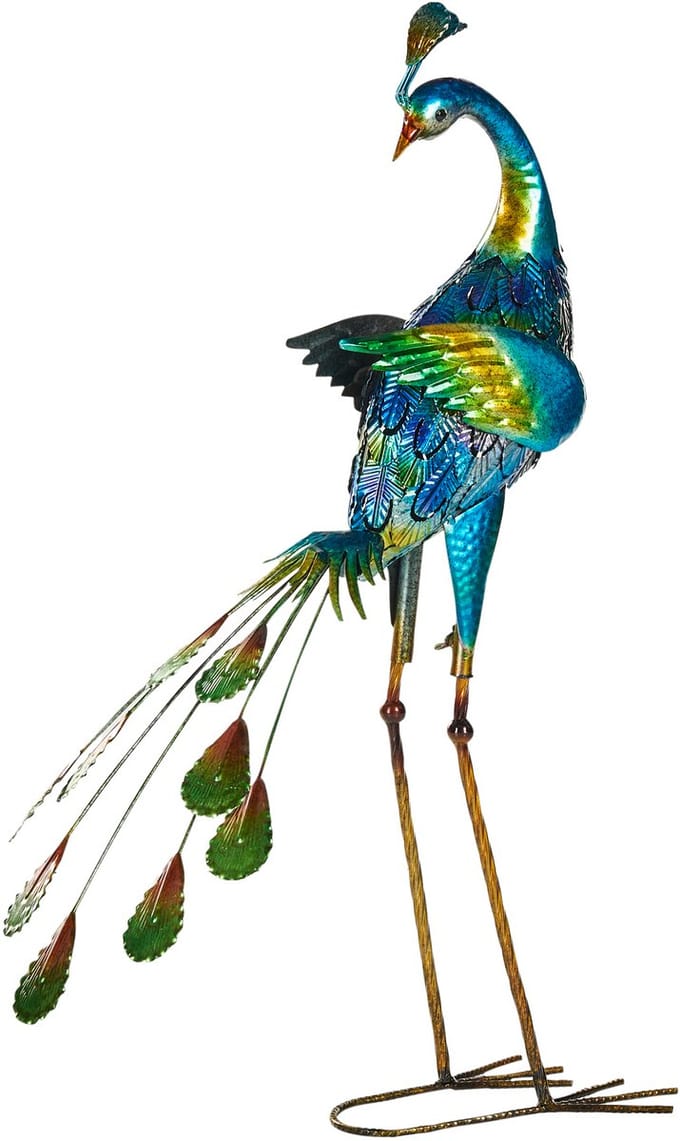 PEACOCK - Decofiguur - Blauw - Metaal