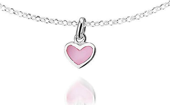 Princess Ketting Lottie - 925 Zilver - Hartje  - 10x15mm - 38cm
