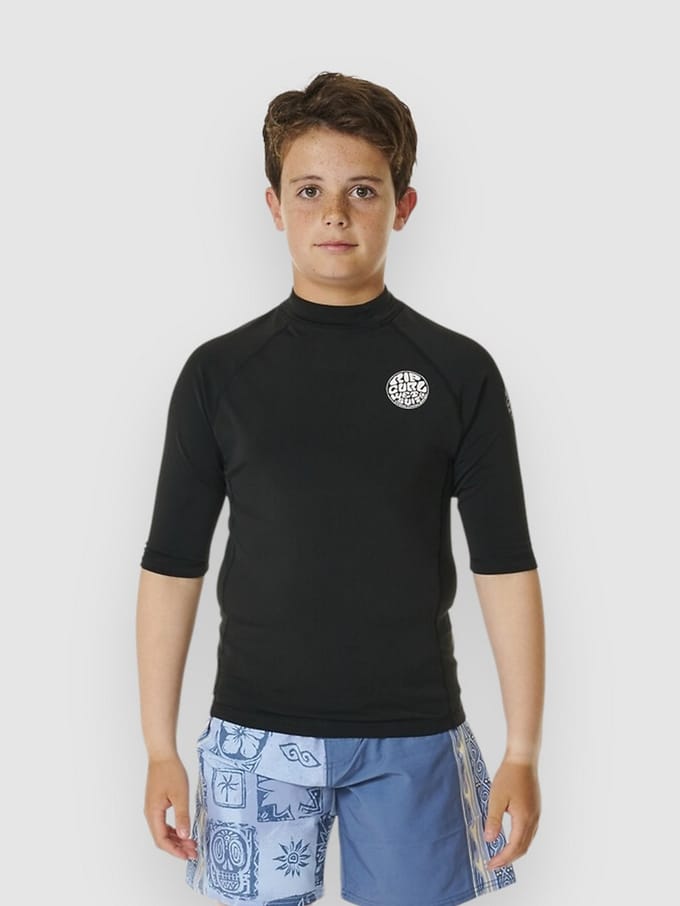 Rip Curl Icons Uv Brushed Kids Rash Guard zwart